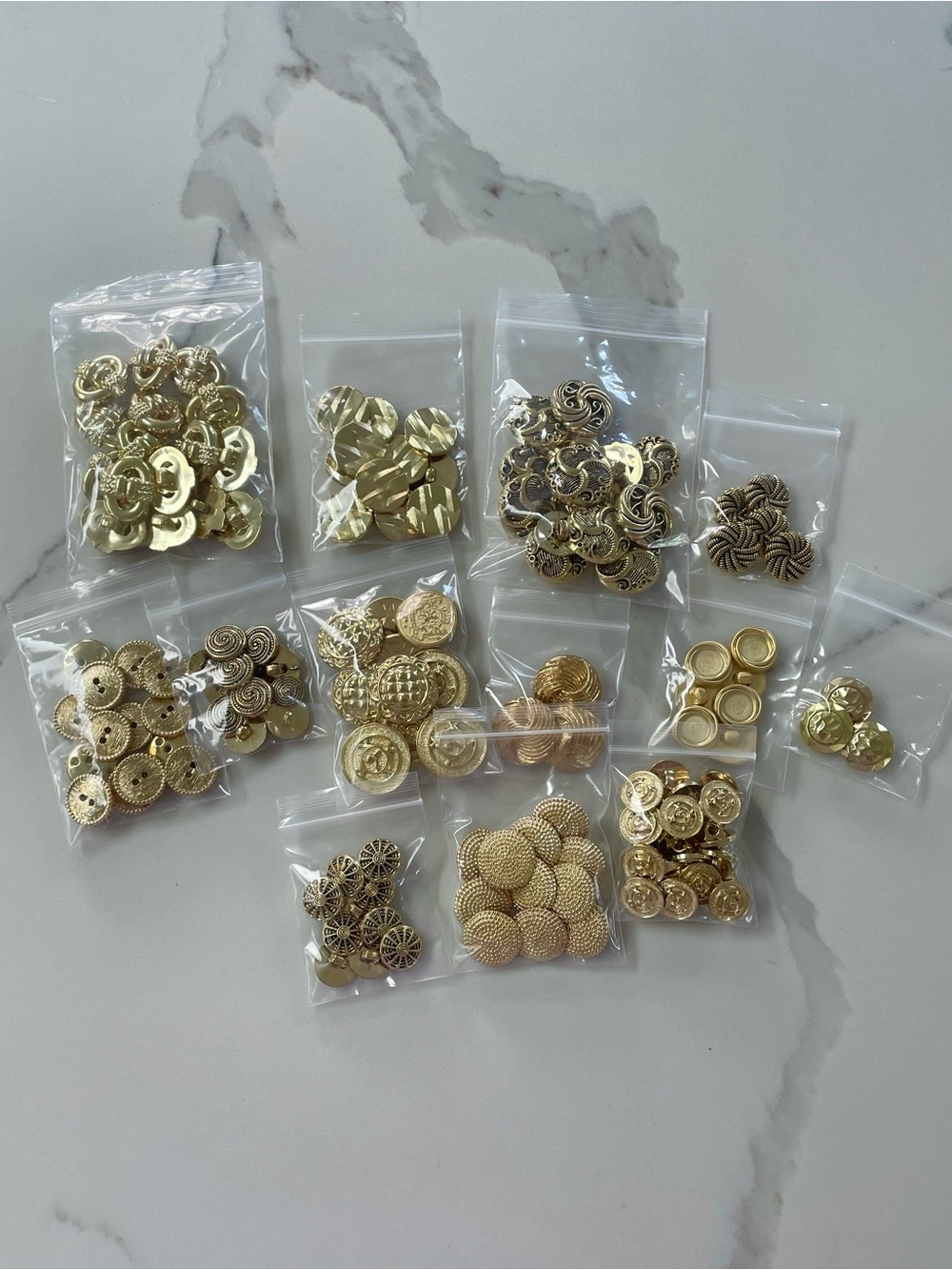 Large LOT of Ornate Gold Vintage-Style Buttons